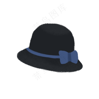 女士蝴蝶结毡帽帽子元素