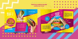 美国食品三折页小册子模板
