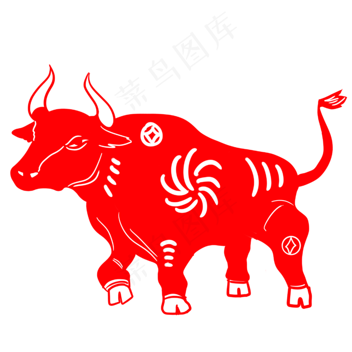 新年牛剪纸