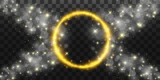 圆形闪亮完美的背景。eps10。美丽的光线。魔法圈。珍贵的背景.圆形金光闪闪的镜框，带着淡淡的爆裂声。