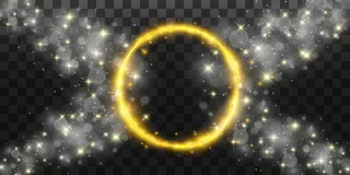 圆形闪亮完美的背景。eps10。美丽的光线。魔法圈。珍贵的背景.圆形金光闪闪的镜框，带着淡淡的爆裂声。