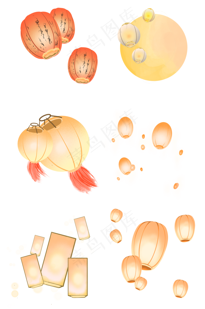 中元节灯笼(2000X3020(DPI:300))psd模版下载