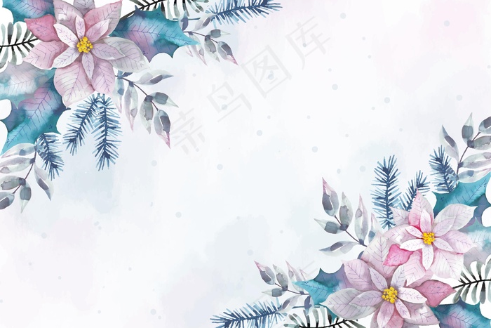 水彩圣诞快乐背景风格