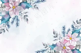 水彩圣诞快乐背景风格
