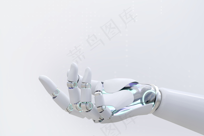 机器人手显示背景，3d ai 技术侧视图