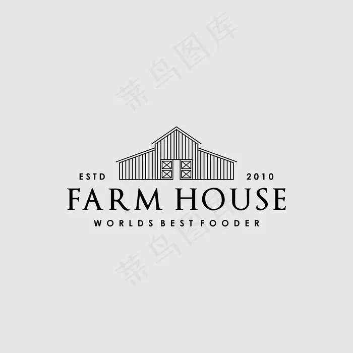 复古农舍创意标志设计eps,ai矢量模版下载