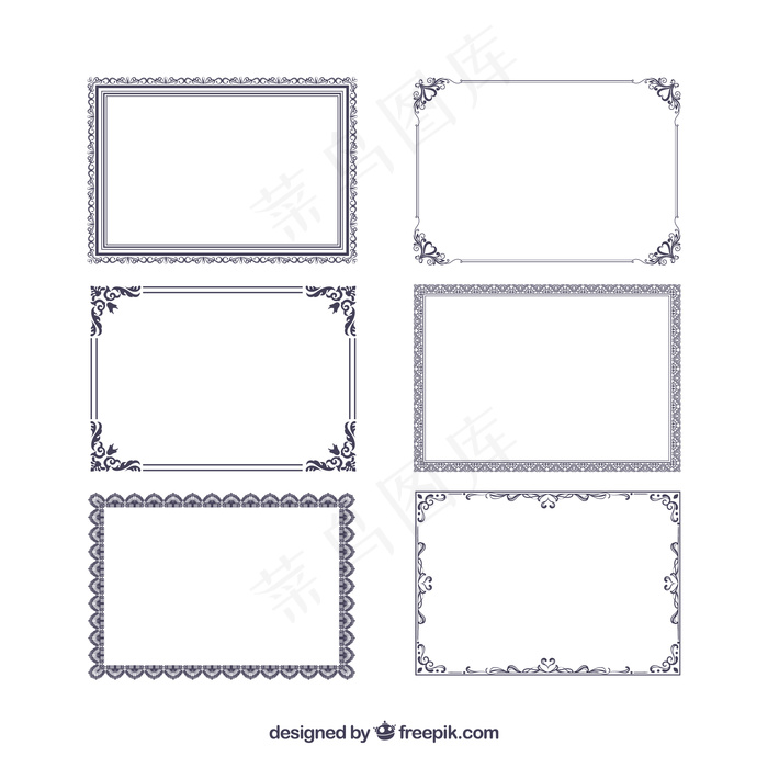 证书框架收藏装饰品eps,ai矢量模版下载
