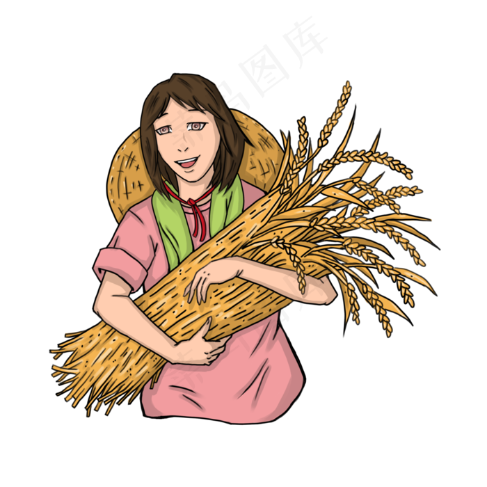 立秋秋耕秋收人物女人(3000X3000(DPI:300))psd模版下载