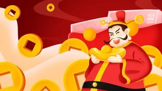 矢量渐变新年发大财财神