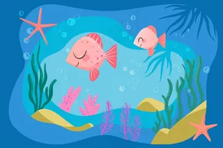 快乐粉红鱼的在线视频会议背景