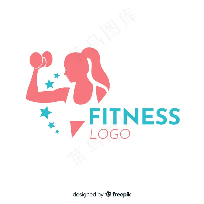 平面设计健身标志模板eps,ai矢量模版下载
