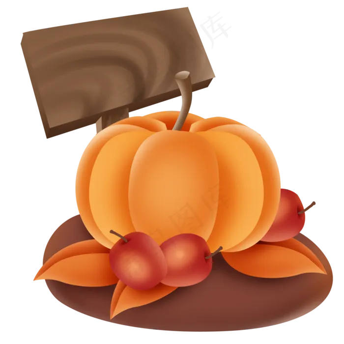 感恩节南瓜和苹果(2000X2000(DPI:299))psd模版下载
