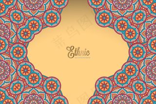 金色矢量豪华装饰曼荼罗设计背景