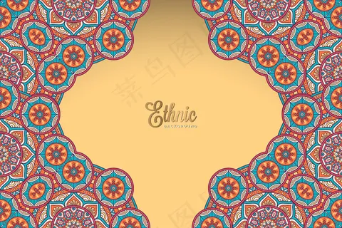 金色矢量豪华装饰曼荼罗设计背景 金色矢量豪华装饰曼荼罗设计背景