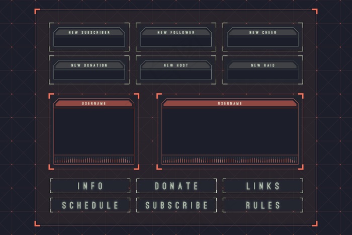 Twitch stream面板包eps,ai矢量模版下载