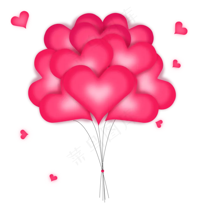七夕节粉红色气球ai矢量模版下载