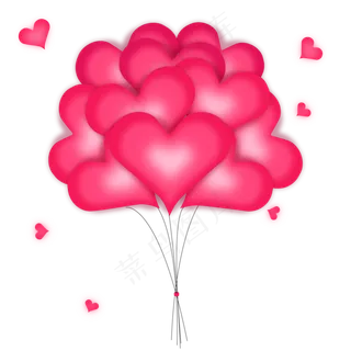 七夕节粉红色气球