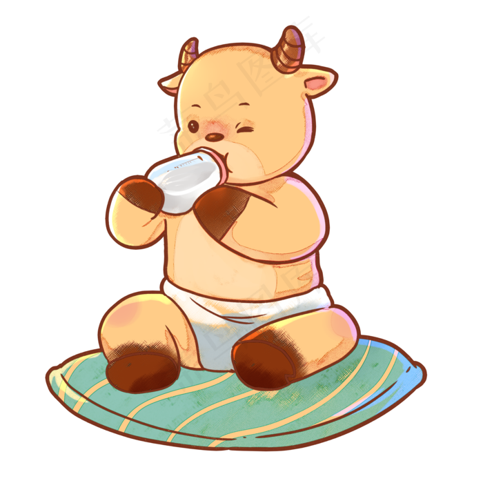 牛年新年牛牛创意小牛宝宝