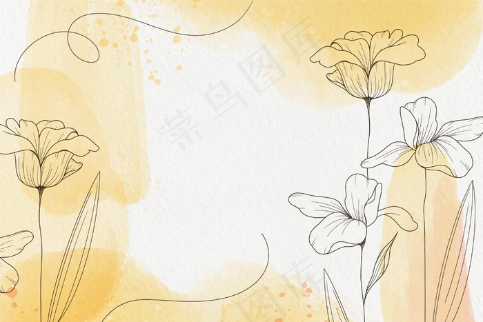 粉彩手绘元素背景eps,ai矢量模版下载