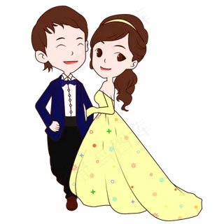 七夕情人节手绘矢量情侣亲密卡通