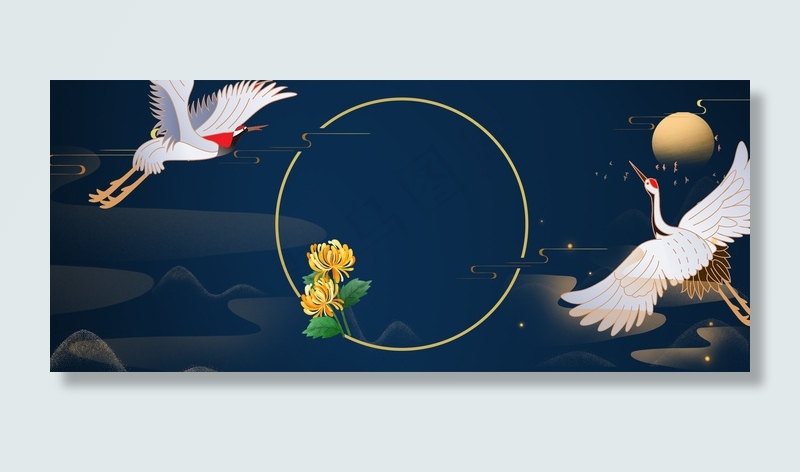 九九重阳节复古中国风海报背景