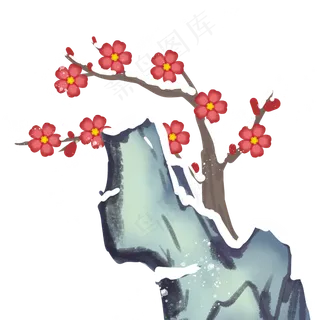 中国风大雪雪花梅花