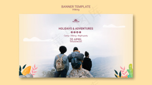 远足概念横幅banner模板