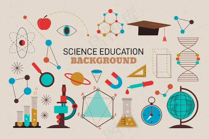 复古设计科学背景eps,ai矢量模版下载
