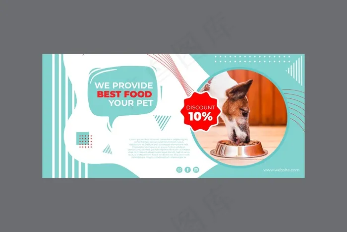 带照片的宠物食品横幅banner模板eps,ai矢量模版下载