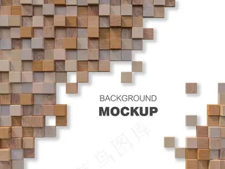 立体木墙三维渲染图