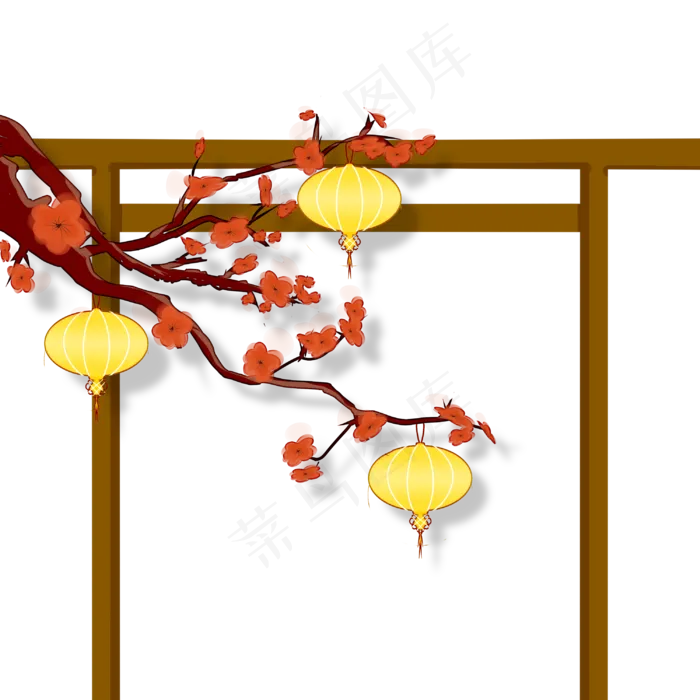 新年梅花灯笼(3000X3000(DPI:299))psd模版下载