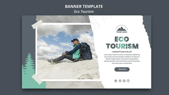 横幅banner生态旅游广告模板