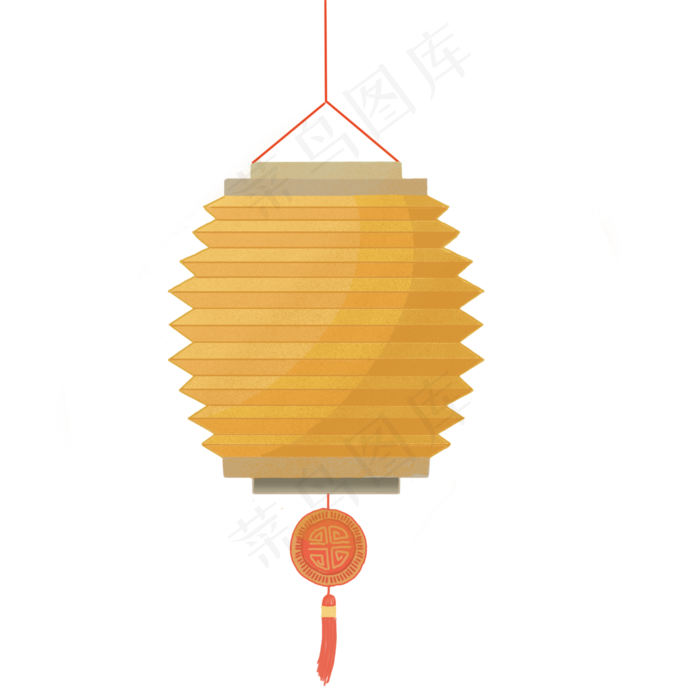 节日黄色灯笼手绘插画