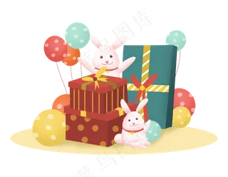 中秋节节日中秋佳节小兔子玉兔礼