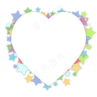 七夕情人节星星装饰爱心框