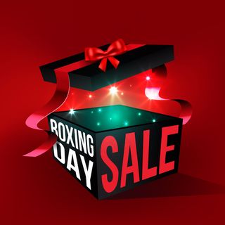 带开放式礼盒的现实节礼日大减价