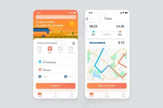 公共交通应用程序app屏幕包