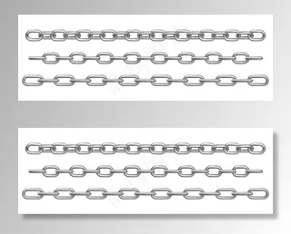 逼真的镀铬金属链