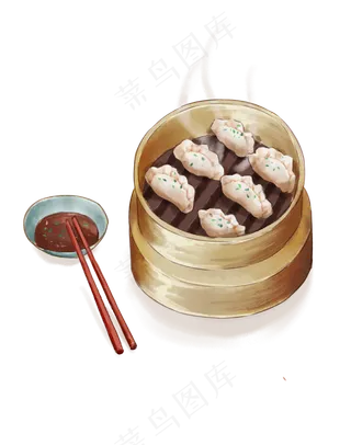 手绘冬天美味饺子