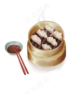 手绘冬天美味饺子 手绘冬天美味饺子