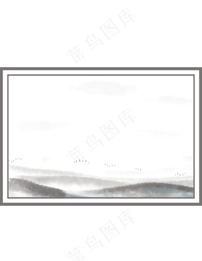 二十四节气寒露远山边框(6000X7727(DPI:762))psd模版下载