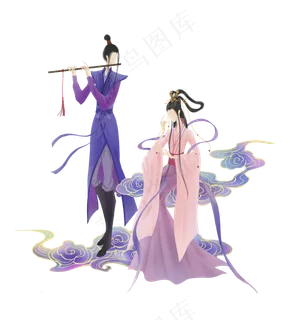 国潮七夕牛郎织女喜鹊