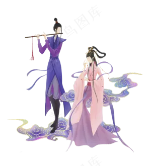 国潮七夕牛郎织女喜鹊