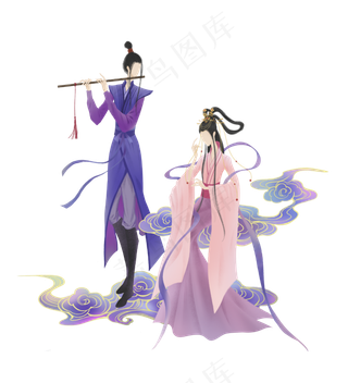 国潮七夕牛郎织女喜鹊