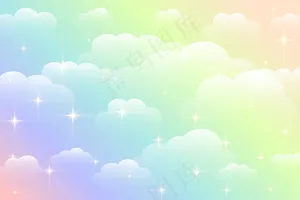 梦幻彩虹色美丽的云彩背景