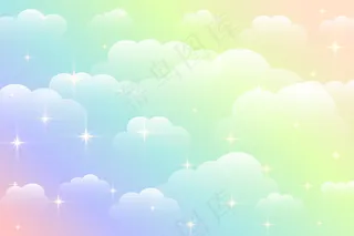 梦幻彩虹色美丽的云彩背景