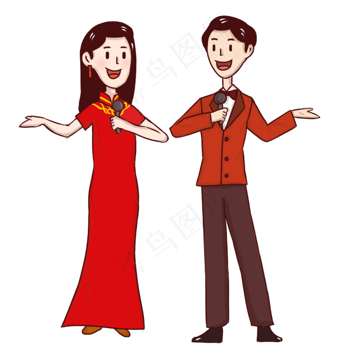 春晚晚会年会主持人(2500X2500(DPI:300))psd模版下载