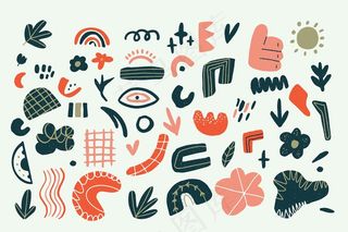 不同元素集合的抽象背景