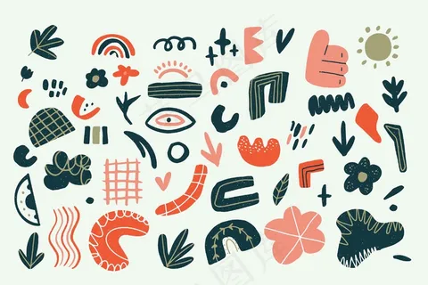 不同元素集合的抽象背景 不同元素集合的抽象背景