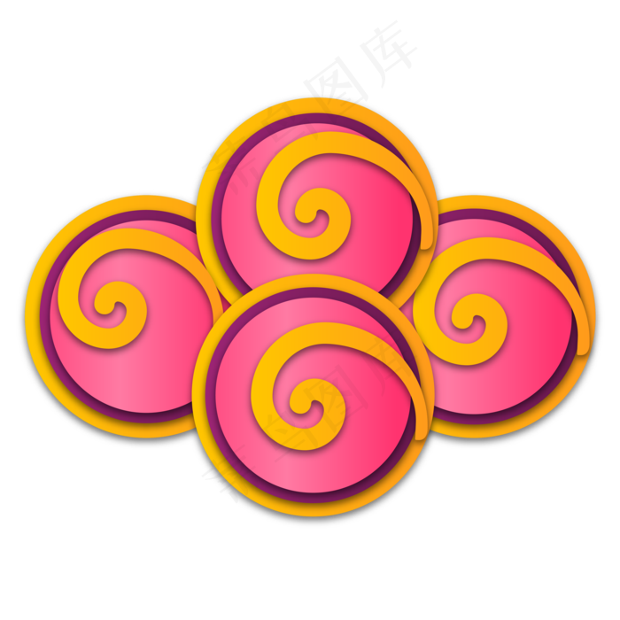 中秋节剪纸云纹装饰